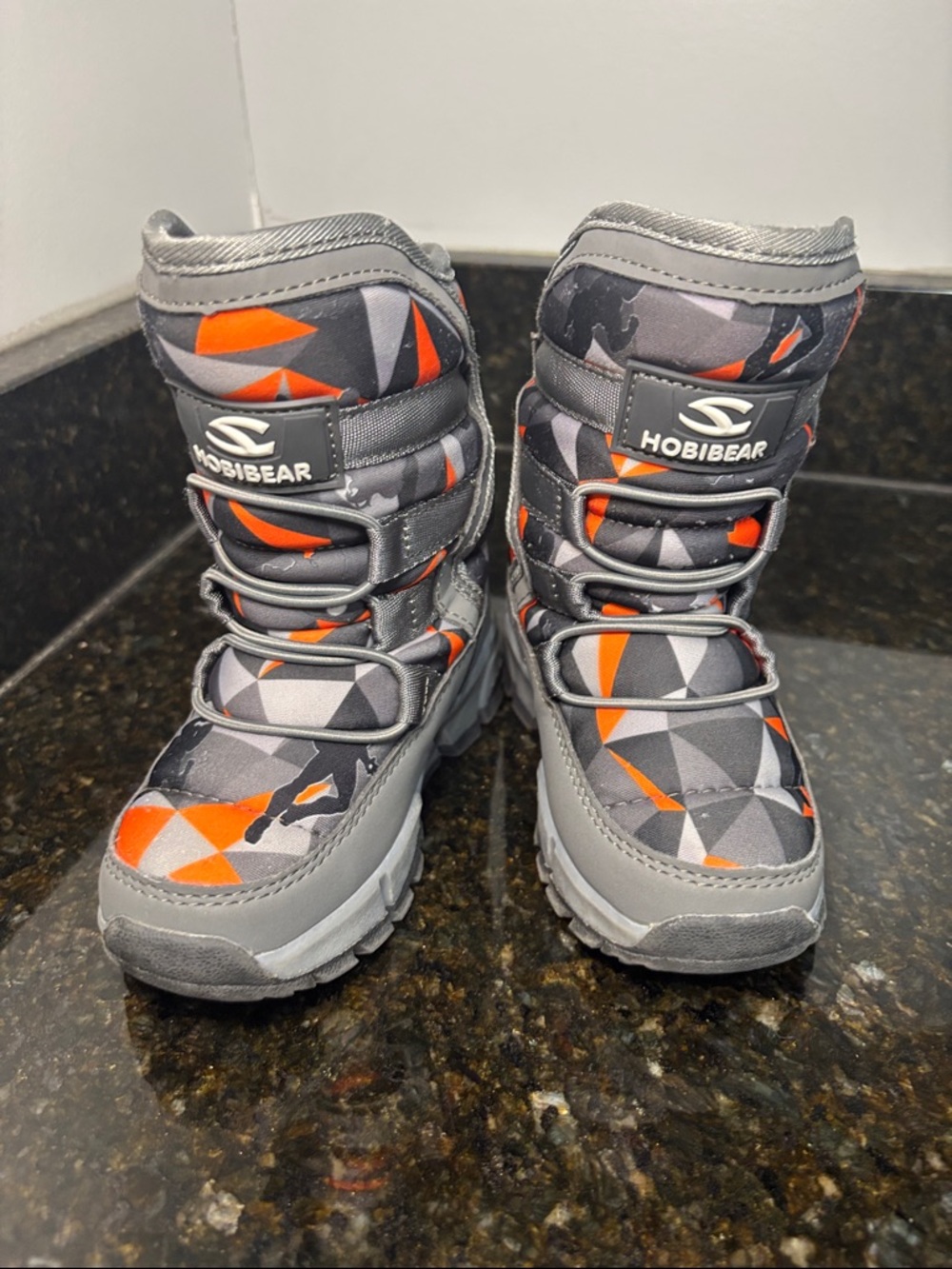 HOBIBEAR Toddler Gray & Orange Winter Boots